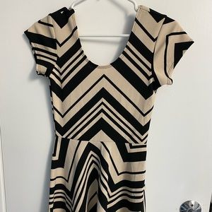 ~NWT~ Cream and Black Skater Dress - Juniors Size S